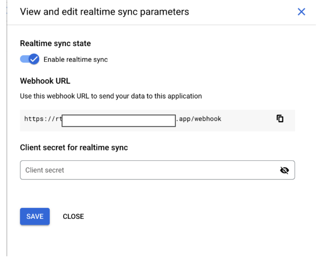 URL del webhook de copia de Jira Cloud