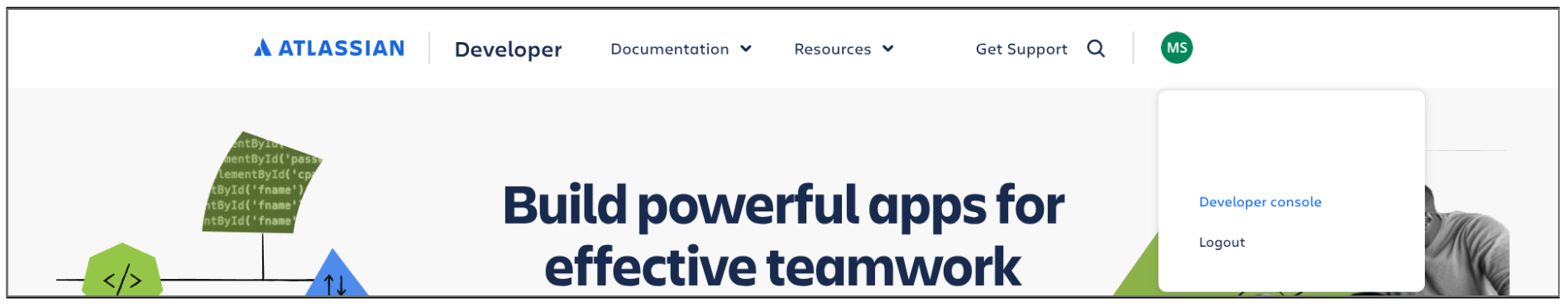 Pilih konsol developer