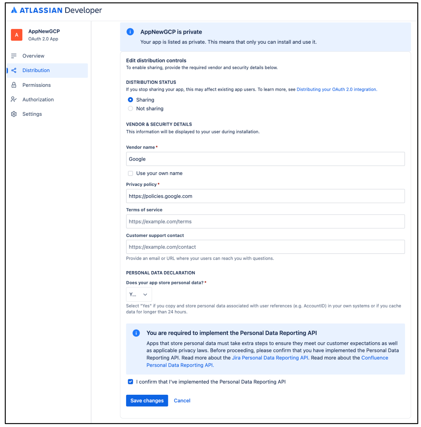 Editar distribuição
