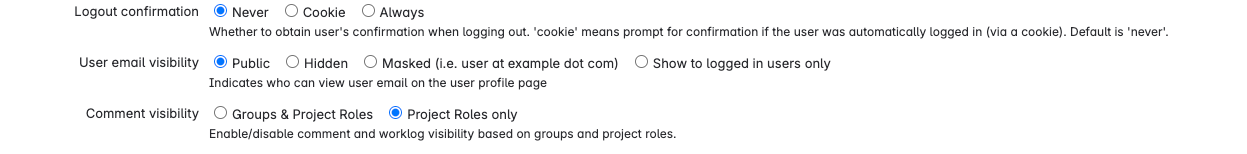 select email visibility