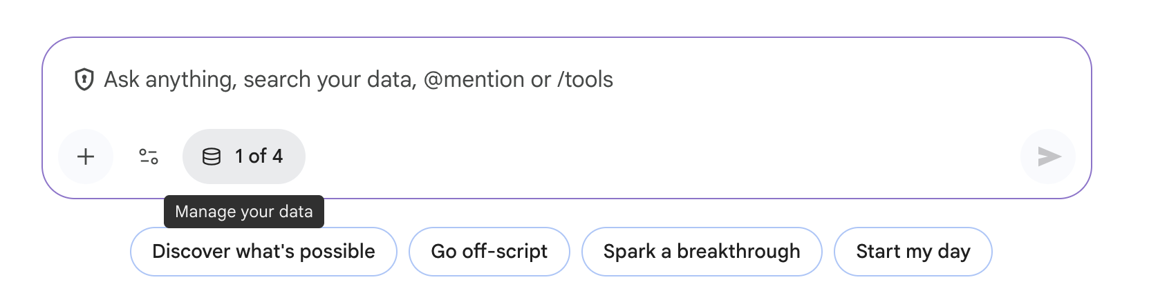 Tela mostrando o gerenciamento de dados.