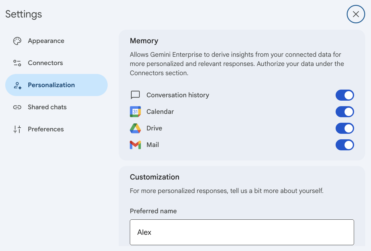 This image shows the toggles for connecting or disconnecting data sources.