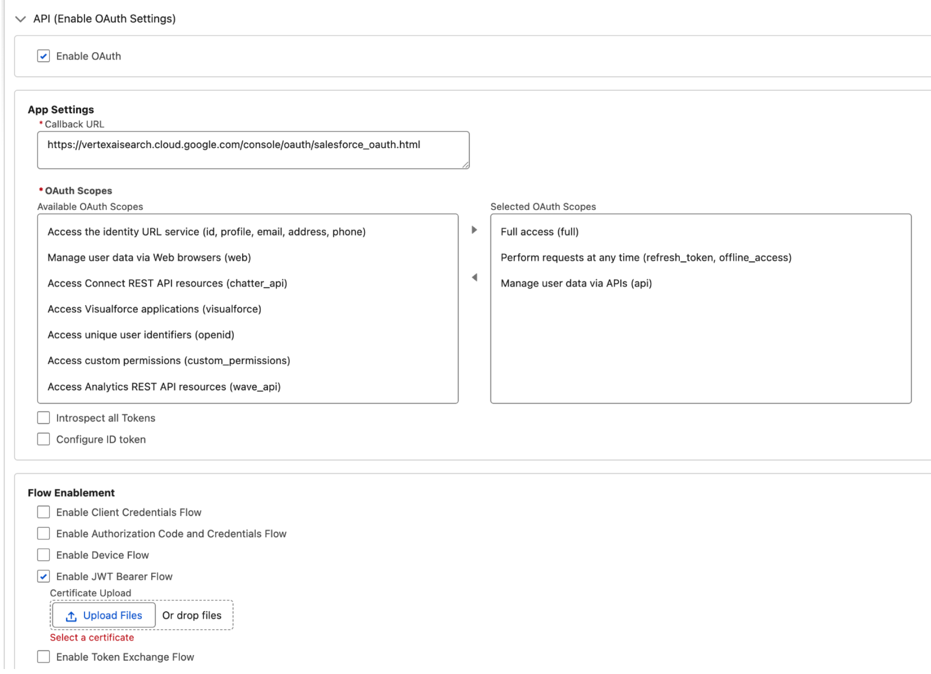 Aktifkan setelan OAuth - Token JWT OAuth2