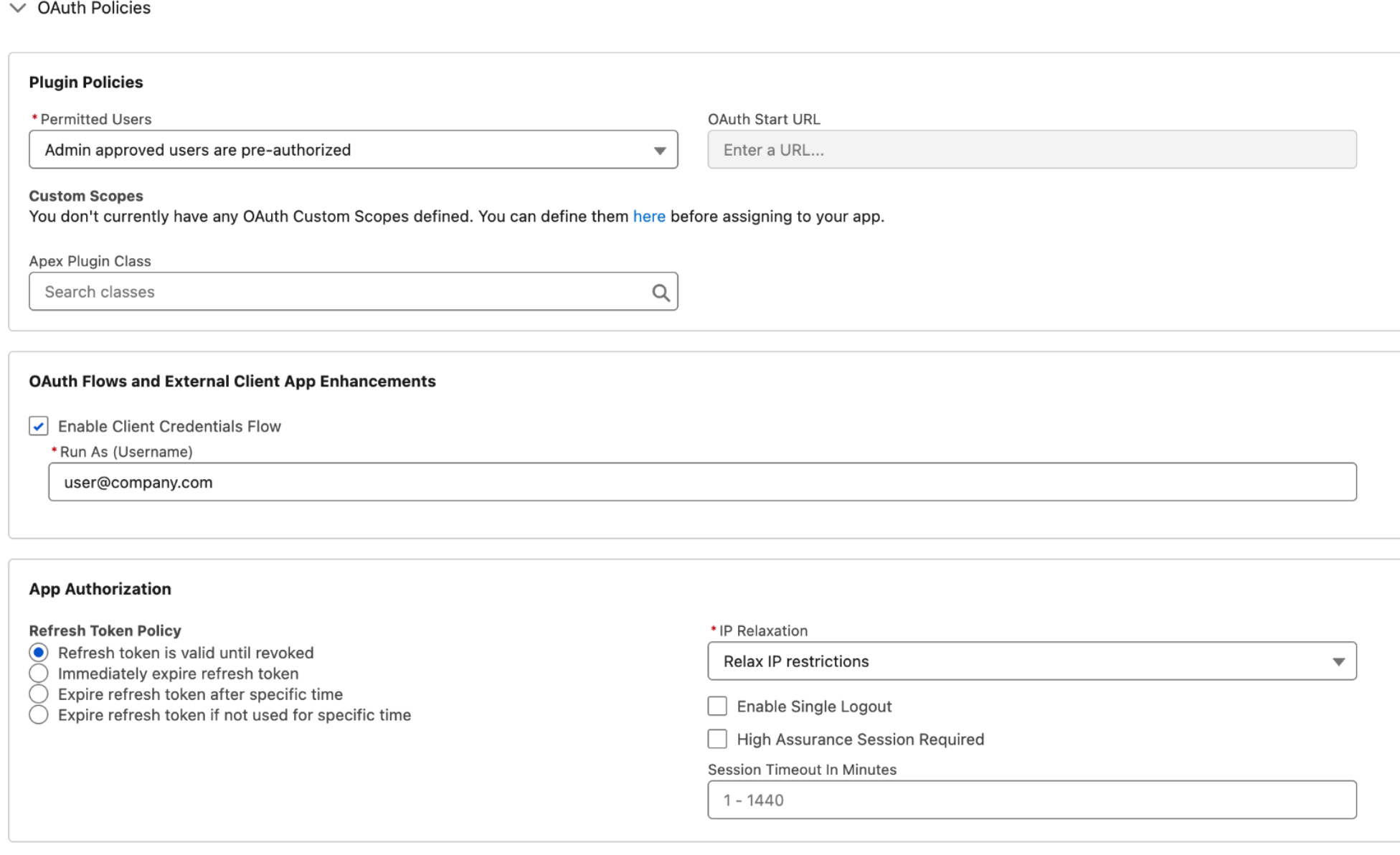 Norme - Credenziali client OAuth2
