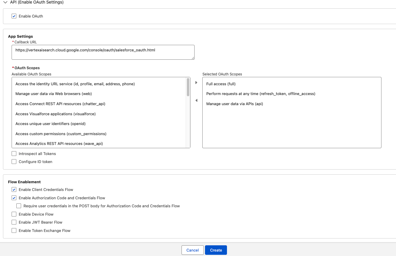 Abilita le impostazioni OAuth