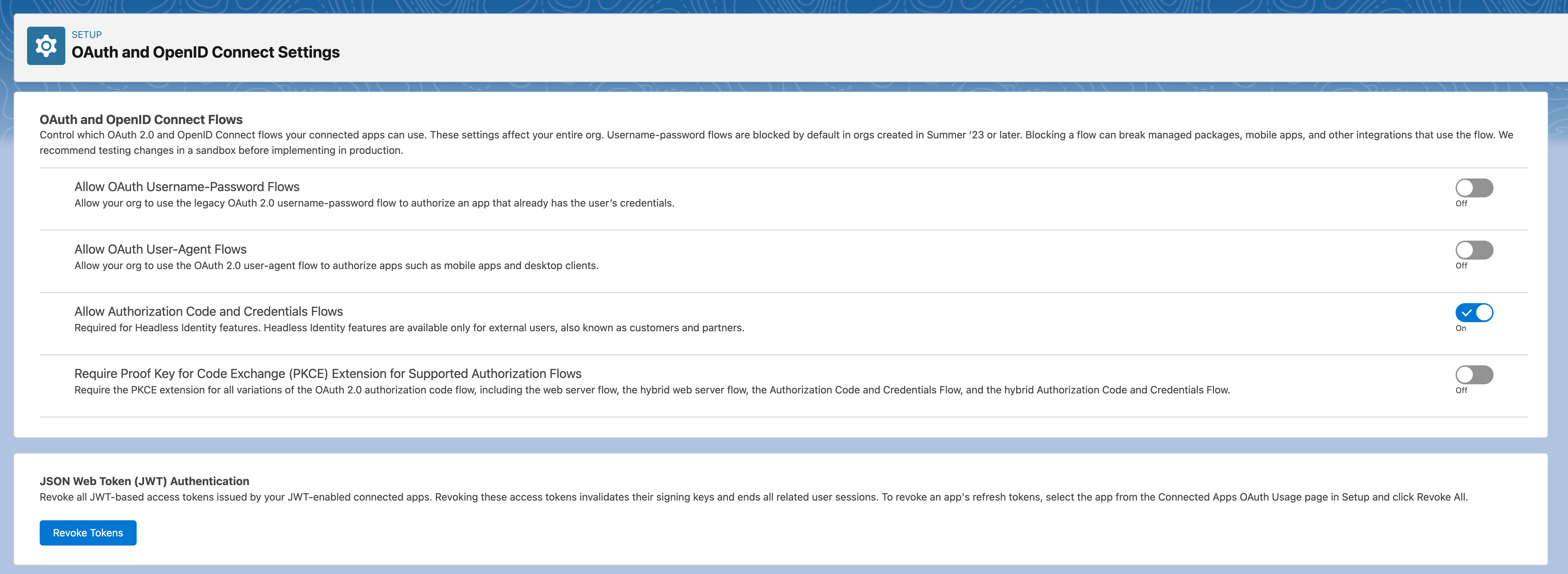 OAuth- und OpenID Connect-Einstellungen festlegen