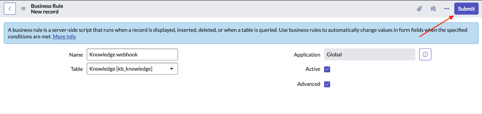 Kirimkan Aturan Bisnis baru Anda