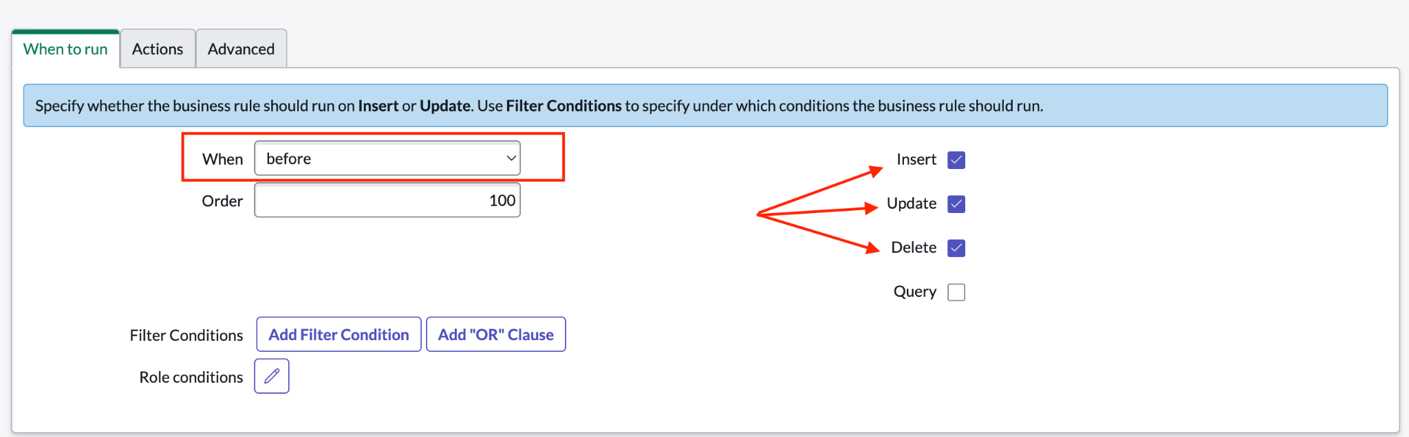 Especificar quando o webhook da entidade de conhecimento deve ser executado