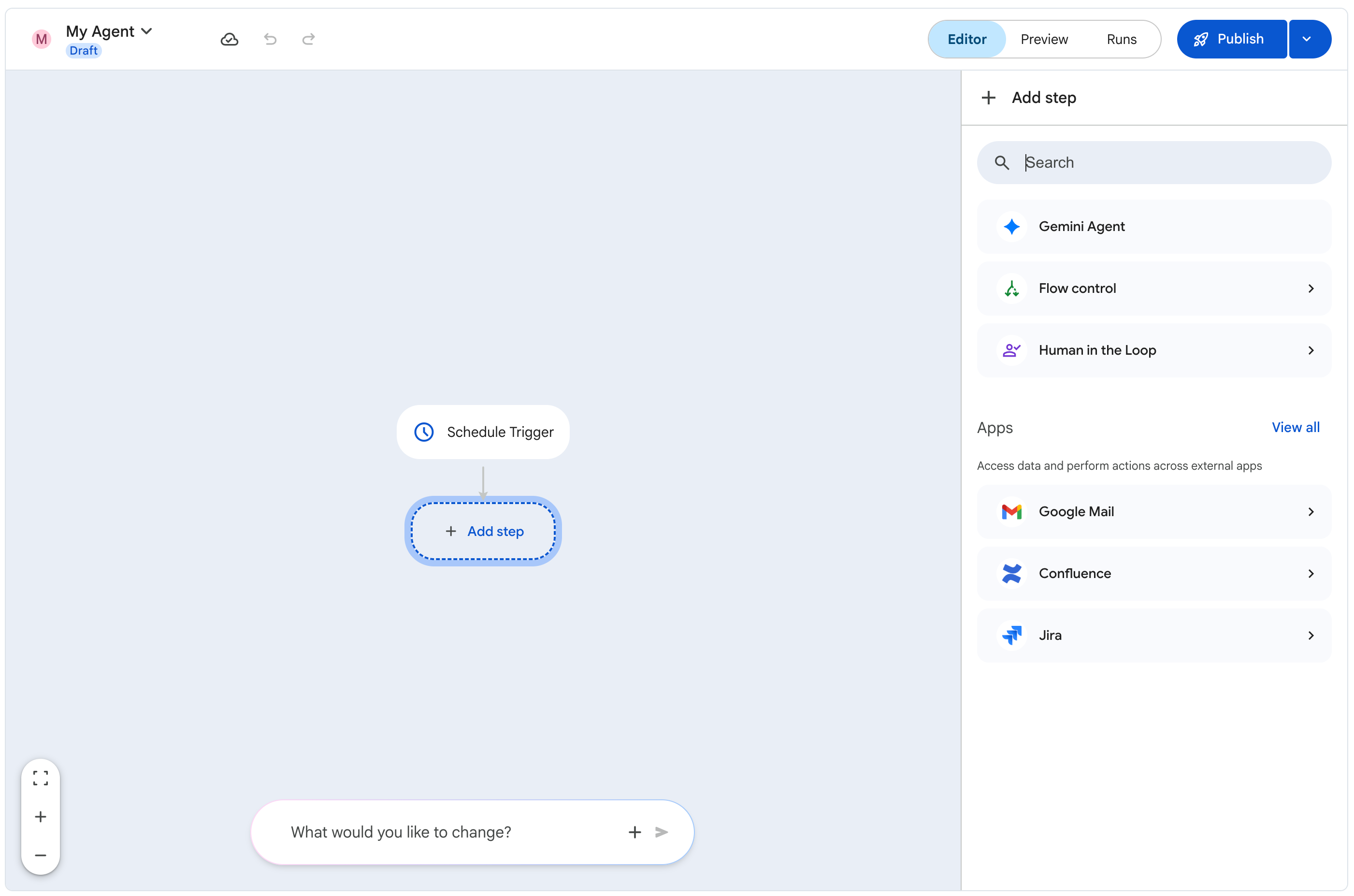 The workflow editor tab.