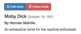 רשומה באפליקציית מדף הספרים של Moby Dick