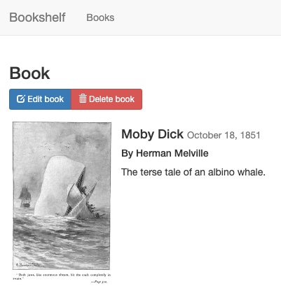 רשומה באפליקציית מדף הספרים של Moby Dick