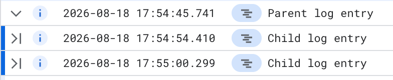 Anzeige korrelierter Logeinträge.