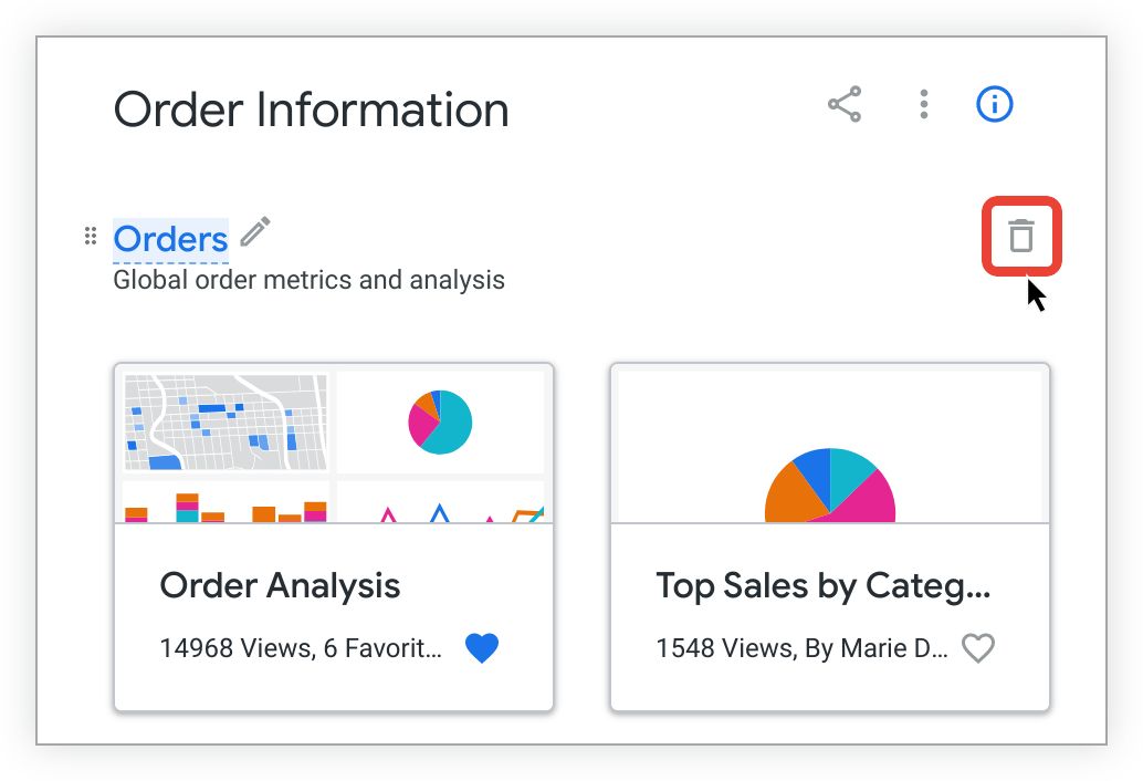 選取「將版面和內容從這個主面板中移除」圖示，即可刪除版面。