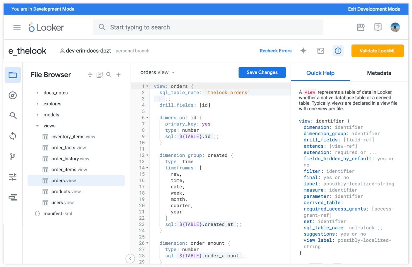 O Looker IDE