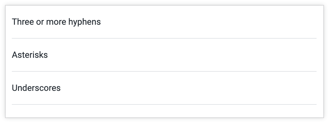 Una baldosa de texto que muestra texto y reglas horizontales.