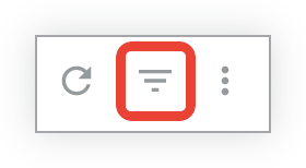 El ícono de filtros, que es una serie de líneas horizontales dispuestas de manera que parezcan un triángulo que apunta hacia abajo.