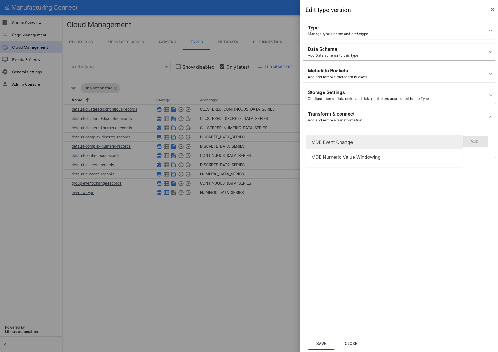 Liste des transformations