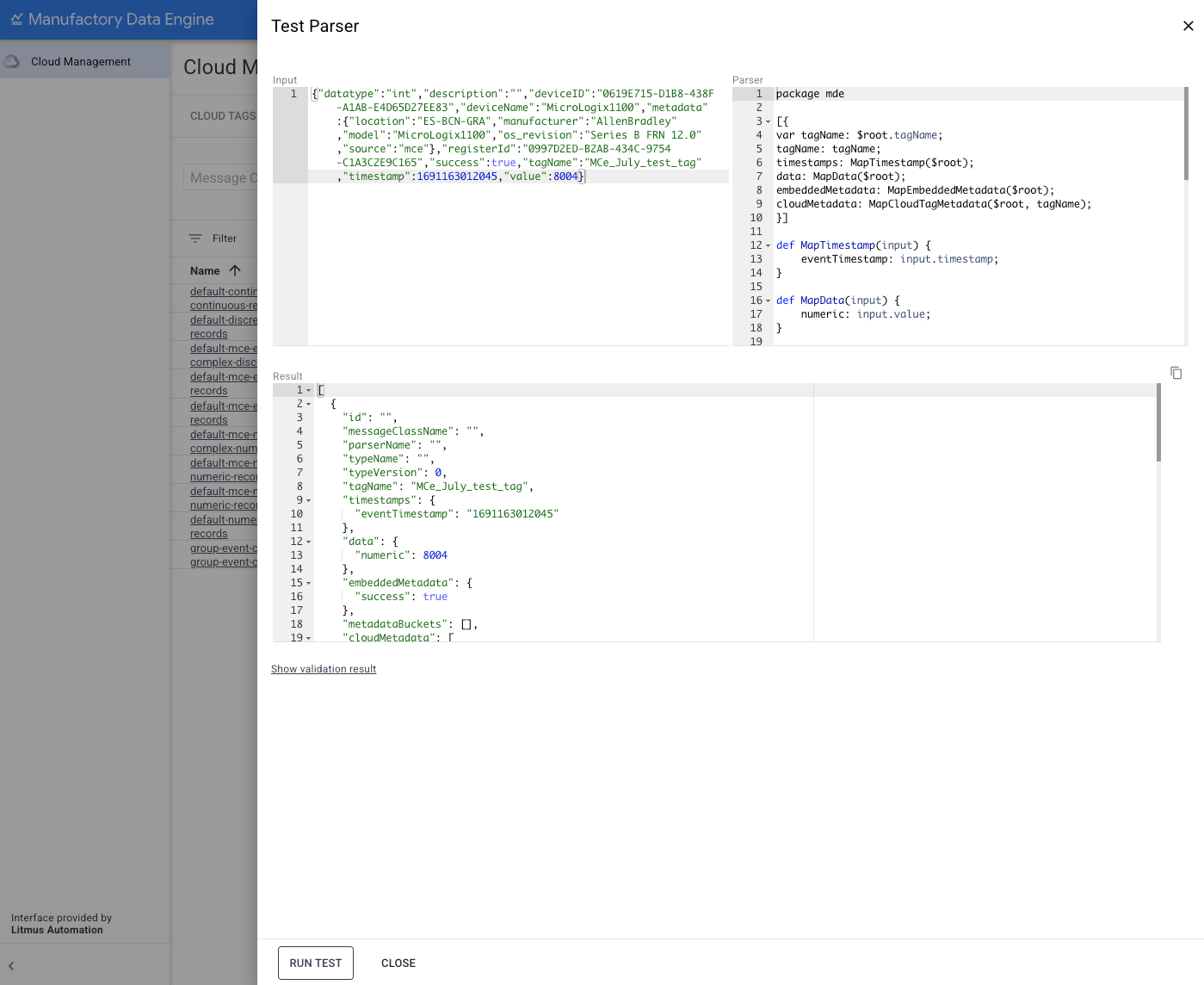 Parser - Elenco dei parser disponibili