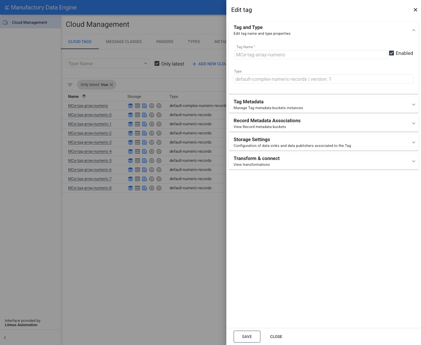 Section "Tag" : modifier un tag