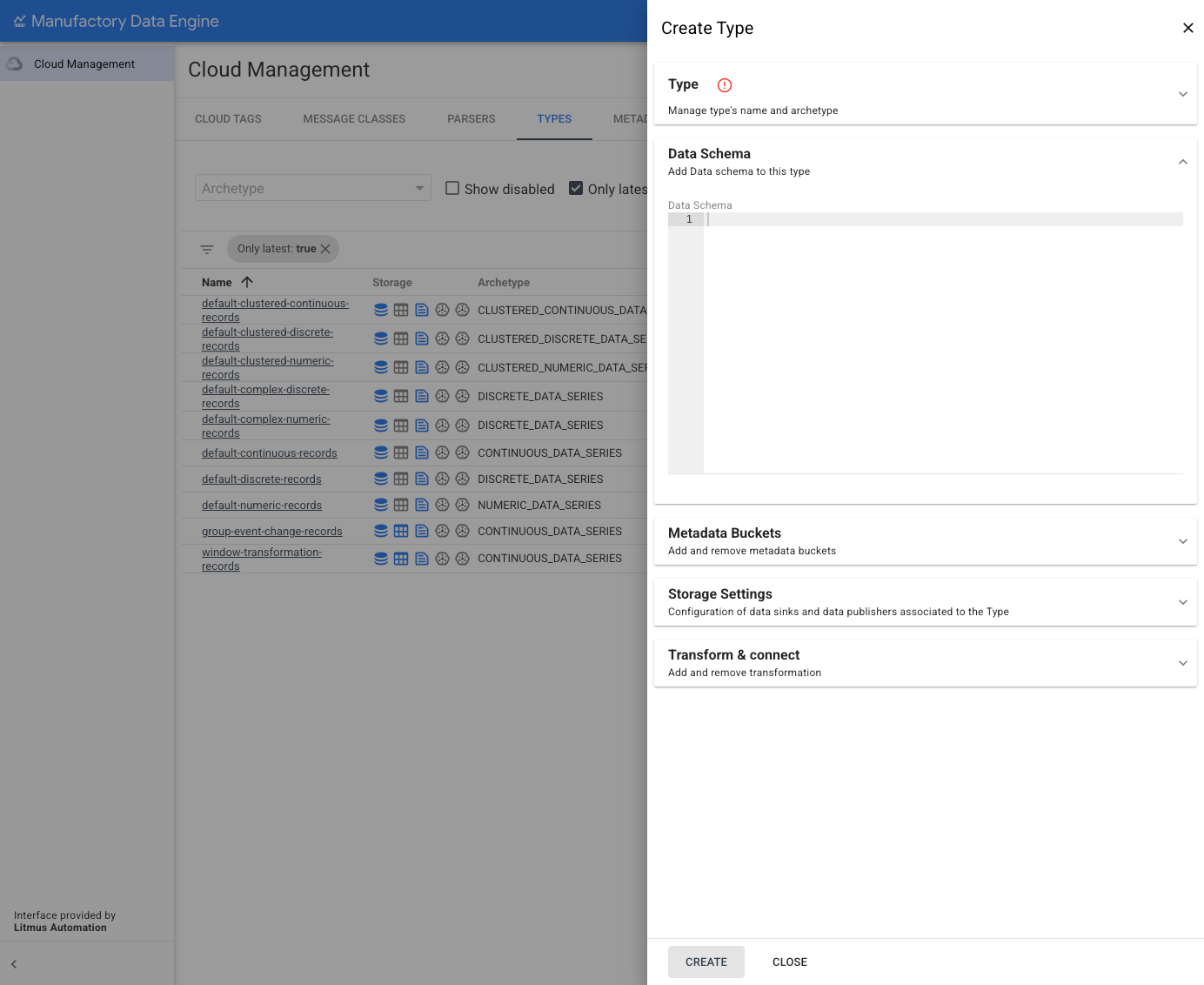 유형 섹션 - 유형 목록