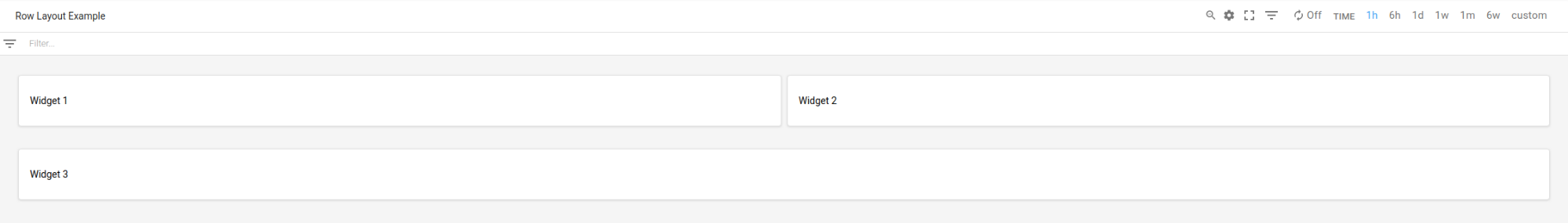 採用列版面配置的資訊主頁範例。