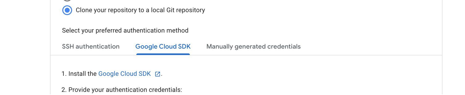 按照操作說明將存放區複製到本機 Git 存放區