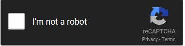Widget ou emblema do reCAPTCHA no tema escuro