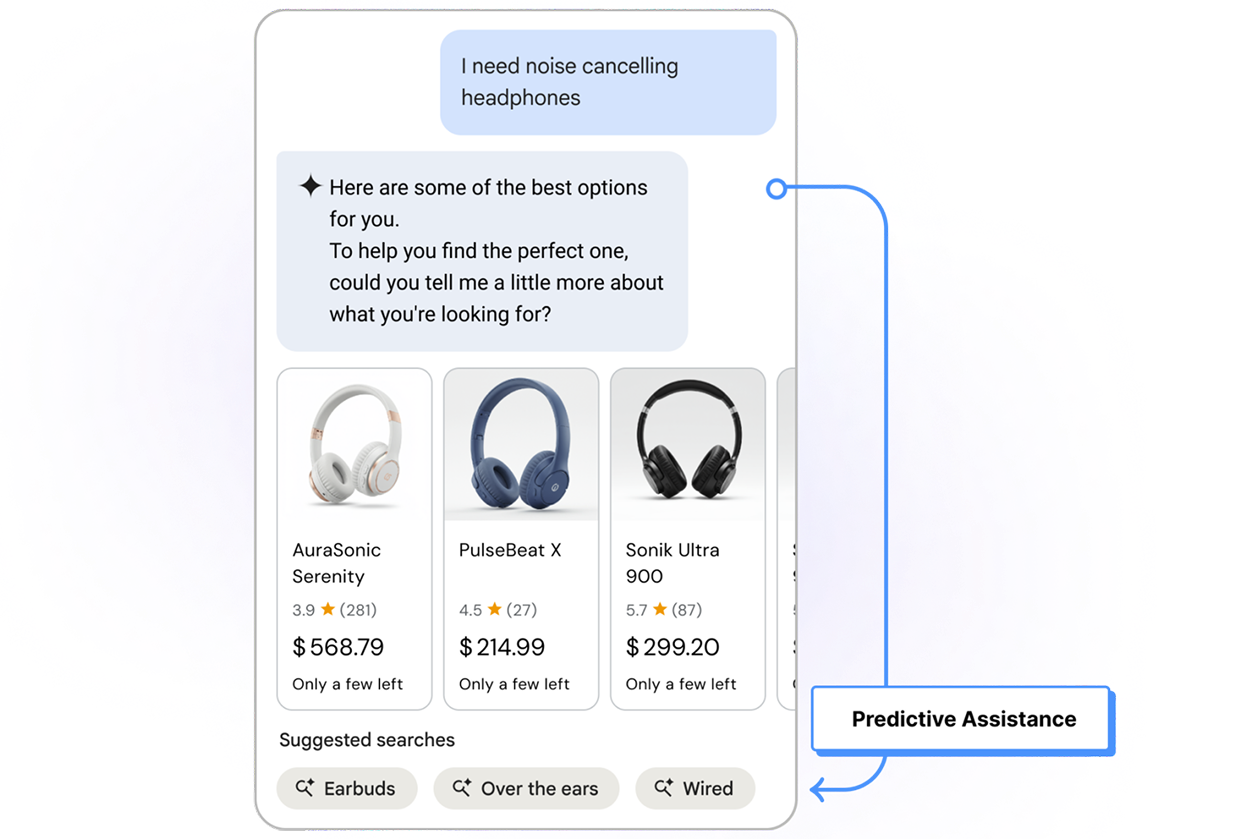 El agente de comercio conversacional está diseñado para recordar las interacciones anteriores de un usuario en una sesión.