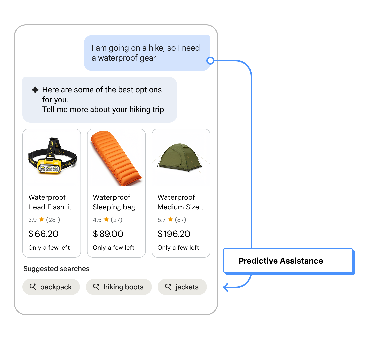 Predictive assistance suggests completions as users type