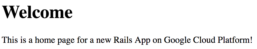צילום מסך של אפליקציית Rails חדשה שפועלת