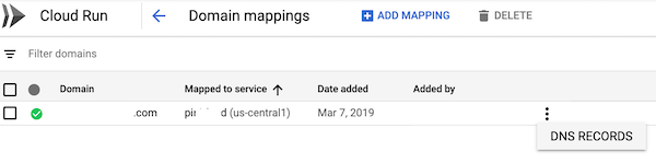בוחרים באפשרות DNS records (רשומות DNS)