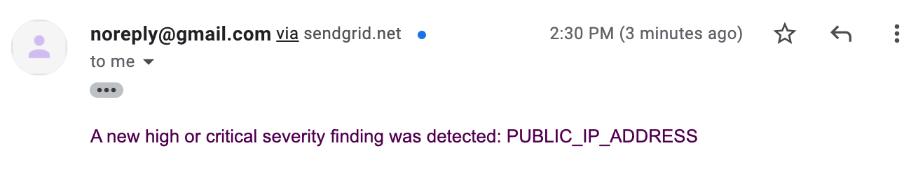 Notificação por email