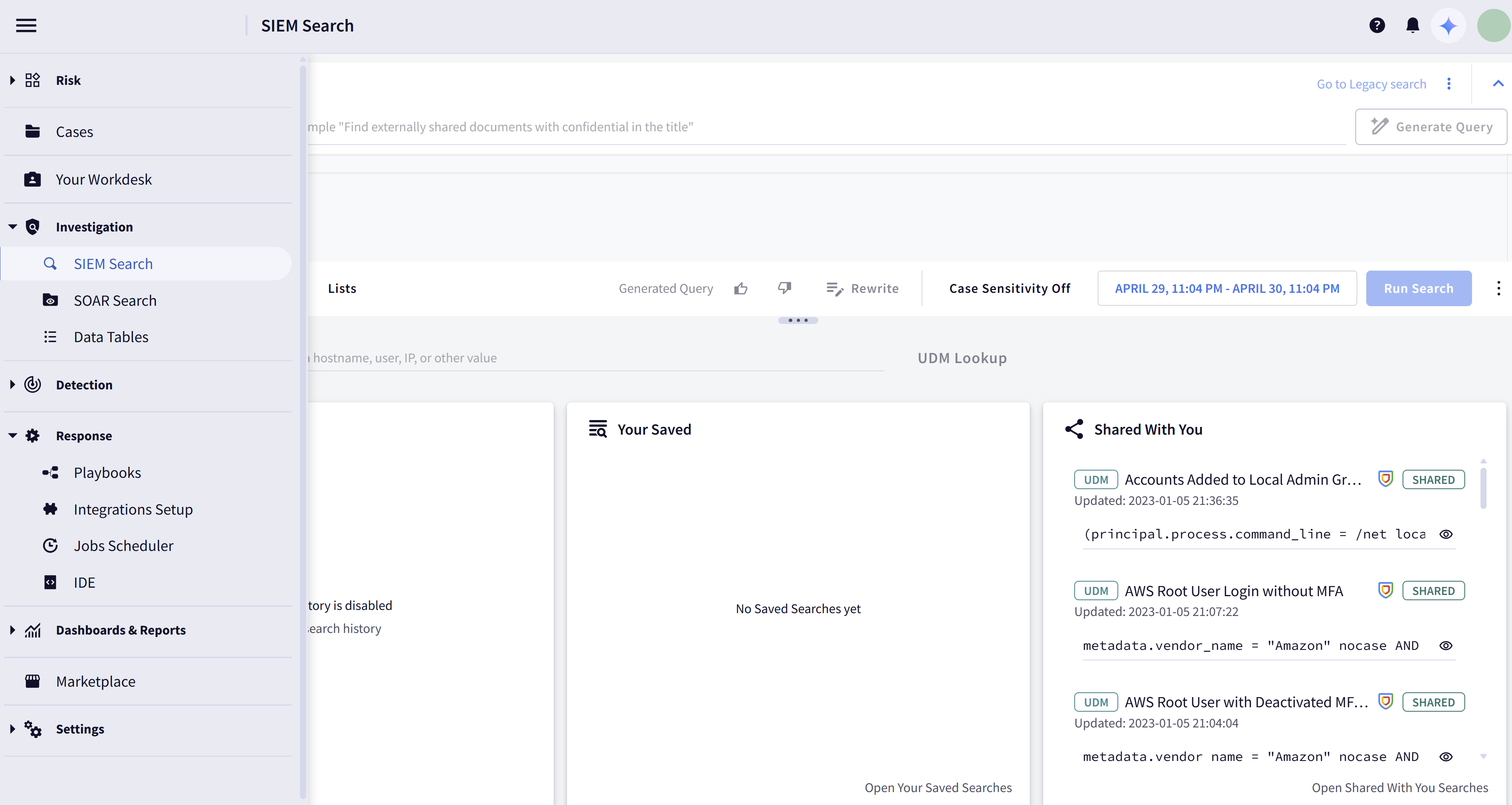 Security Operations-Konsole