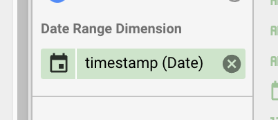 Dettaglio del campo timestamp con pulsante Elimina
   attivato.