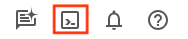 Activa el botón Editor de Cloud Shell en la barra de iconos de la consola.