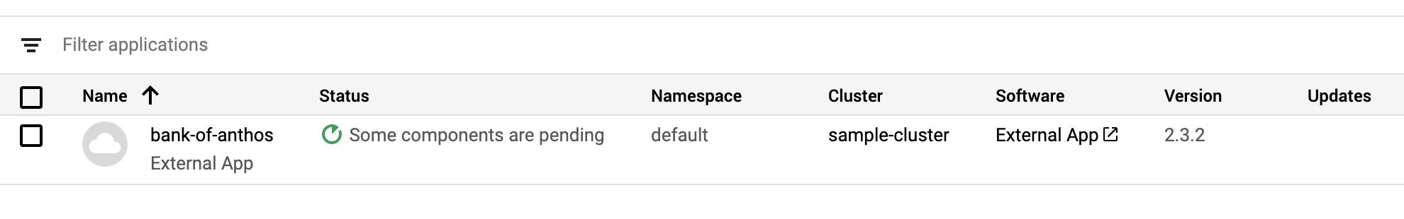I dettagli dell'applicazione includono i campi relativi al tipo e alla versione del software.