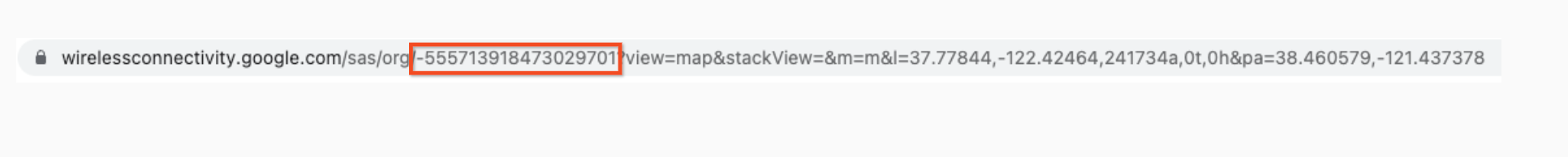 Individua l'ID organizzazione SAS nell'URL.