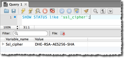 Prueba para verificar si la conexión es a través de SSL.