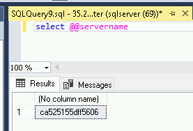 Esegui una query per il nome host effettivo dell'istanza publisher