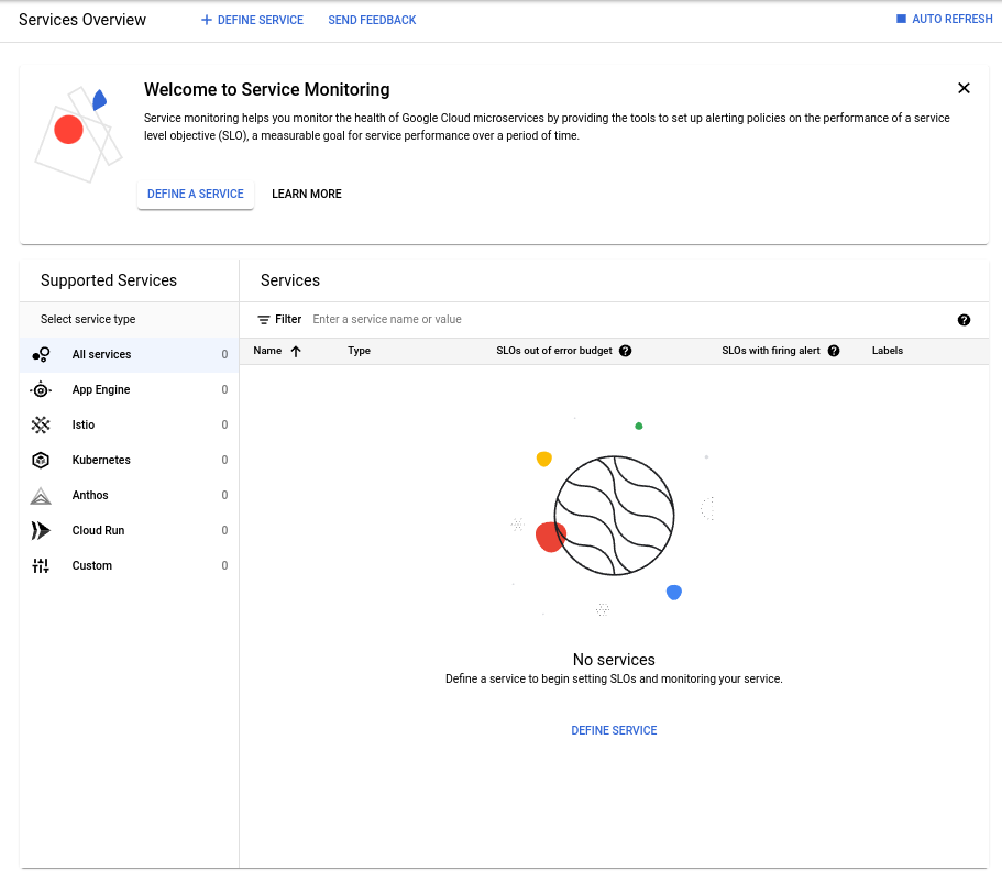 「**Services Overview**」頁面會向新使用者提供歡迎訊息。