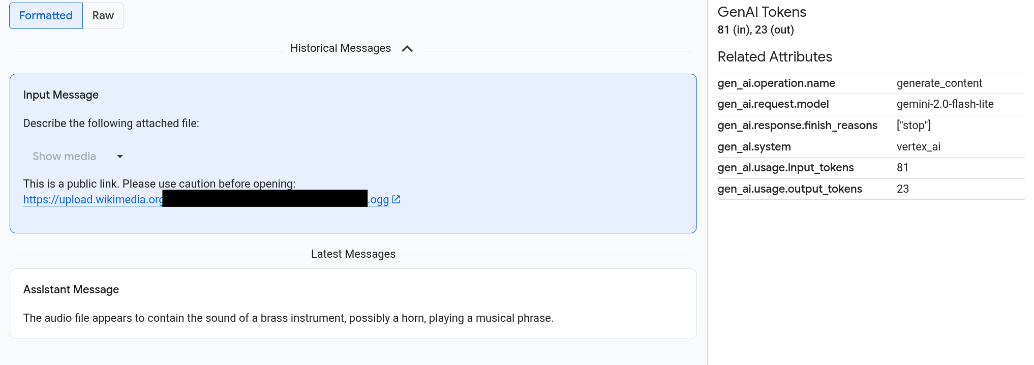 Beispiel für die gerenderte Ausgabe.