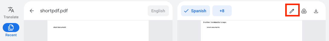 Mengedit dokumen setelah diterjemahkan