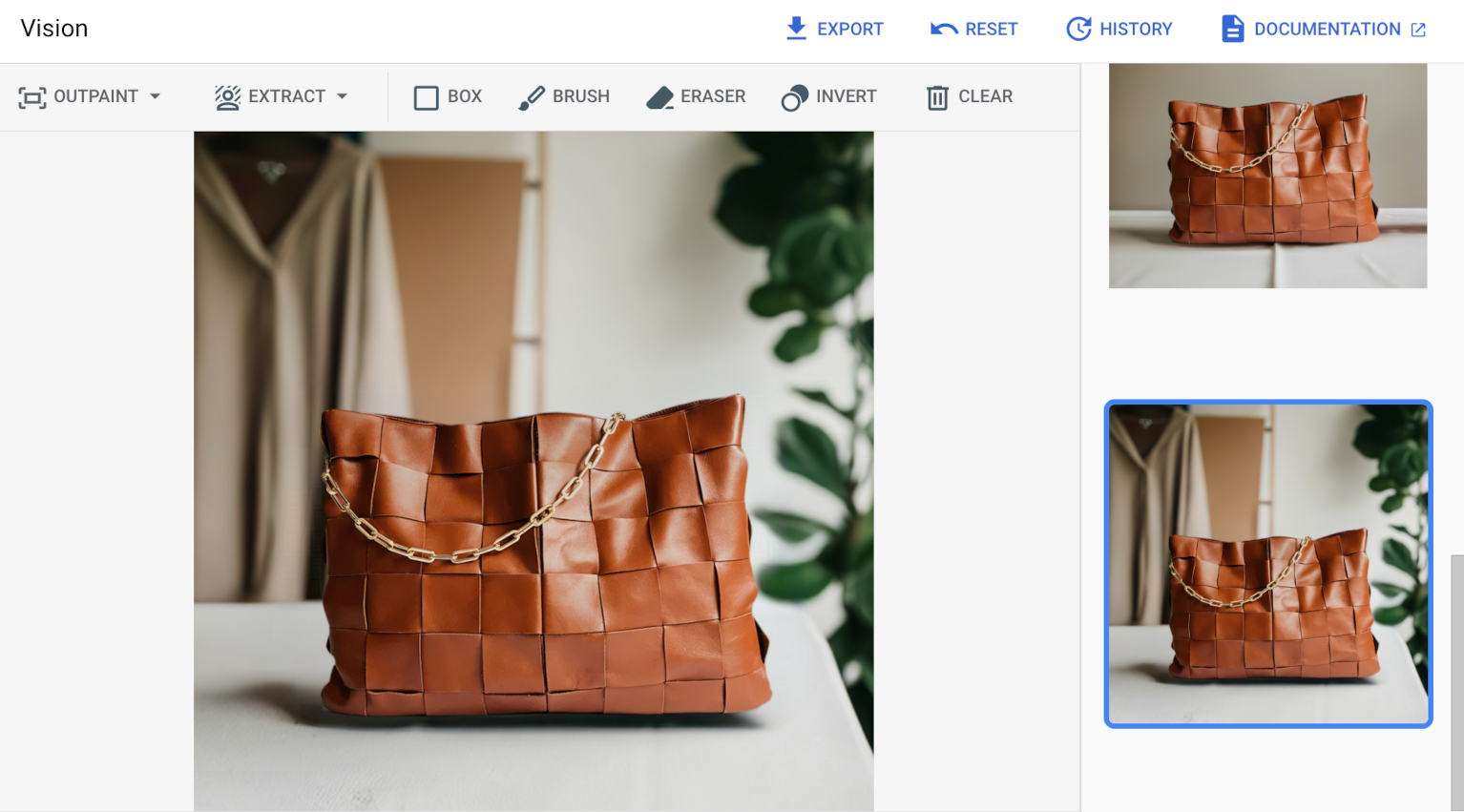Sample generated image in the console