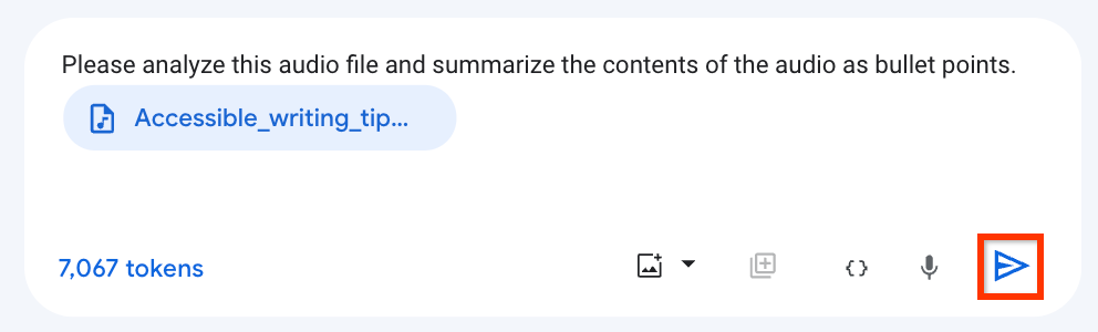 Tombol Kirim di kotak Perintah
