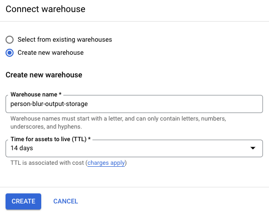 UI でウェアハウス ノードを追加する