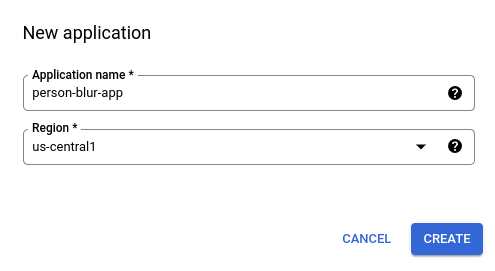 Criar uma caixa de diálogo de novo app na UI