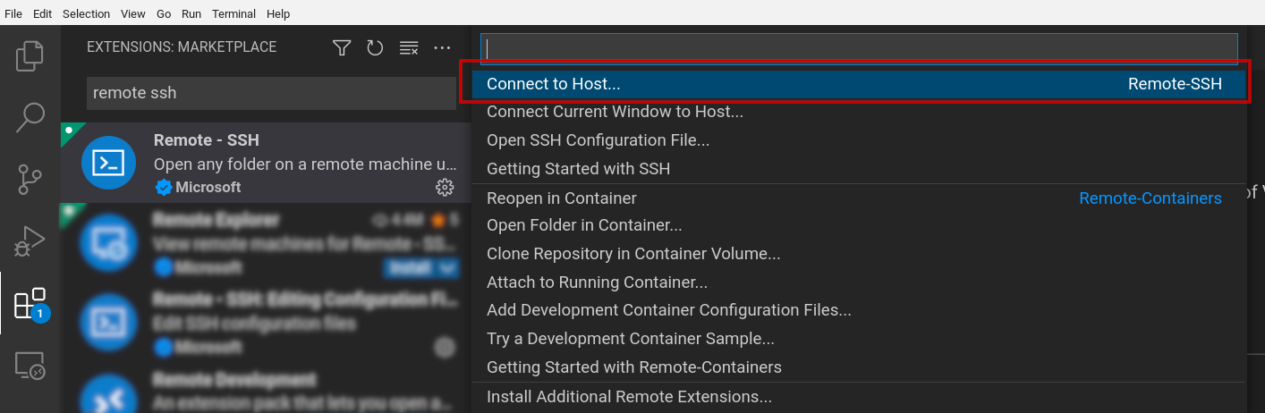 Connettersi all'host